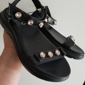 Mudd Black Platform Bling Sandals